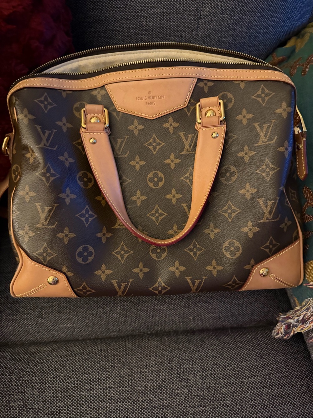 Louis Vuitton Monogram Retiro Canvas Handbag - Brown/Tan Leather